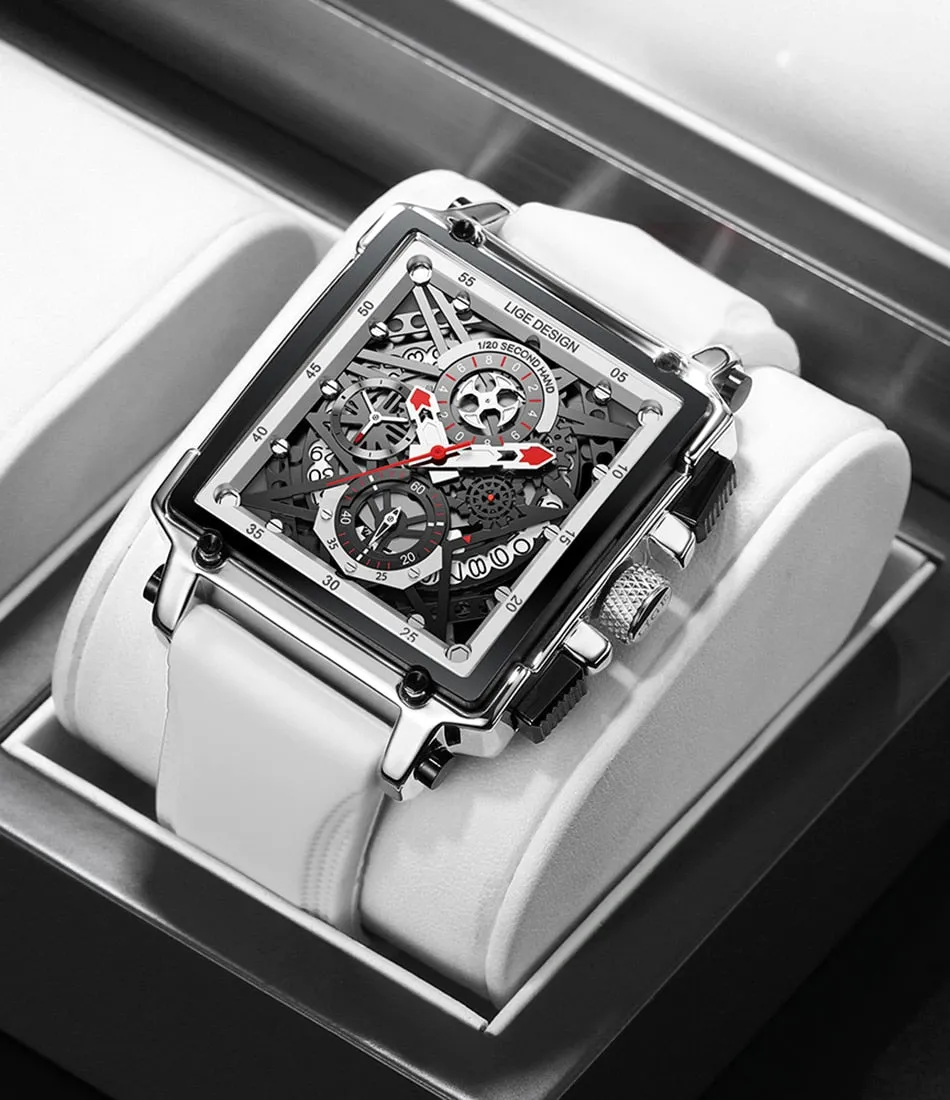 Luxury Mens Watches Square Digital Sports Quartz Wrist Watch for Men