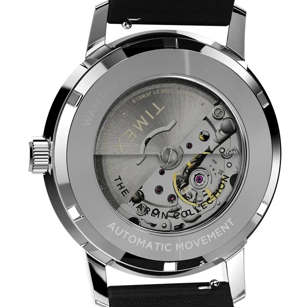 Marlin Automatic Leather Strap Watch - Black