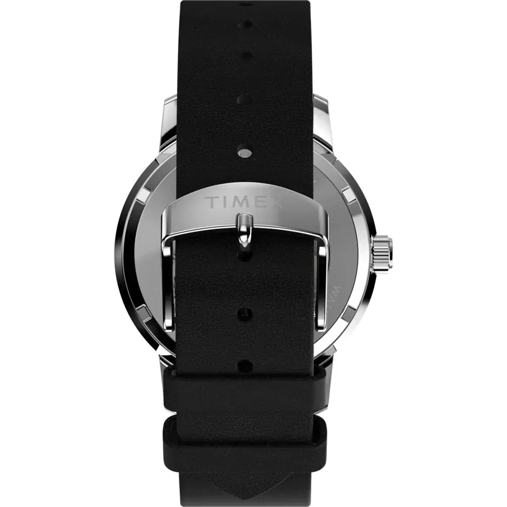Marlin Automatic Leather Strap Watch - Black