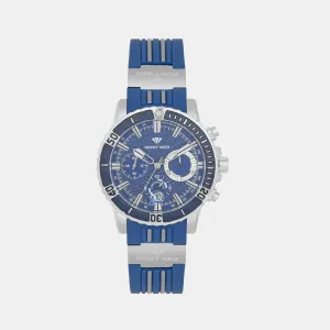 Men Blue Chronograph Pu Watch 3504C-P1505