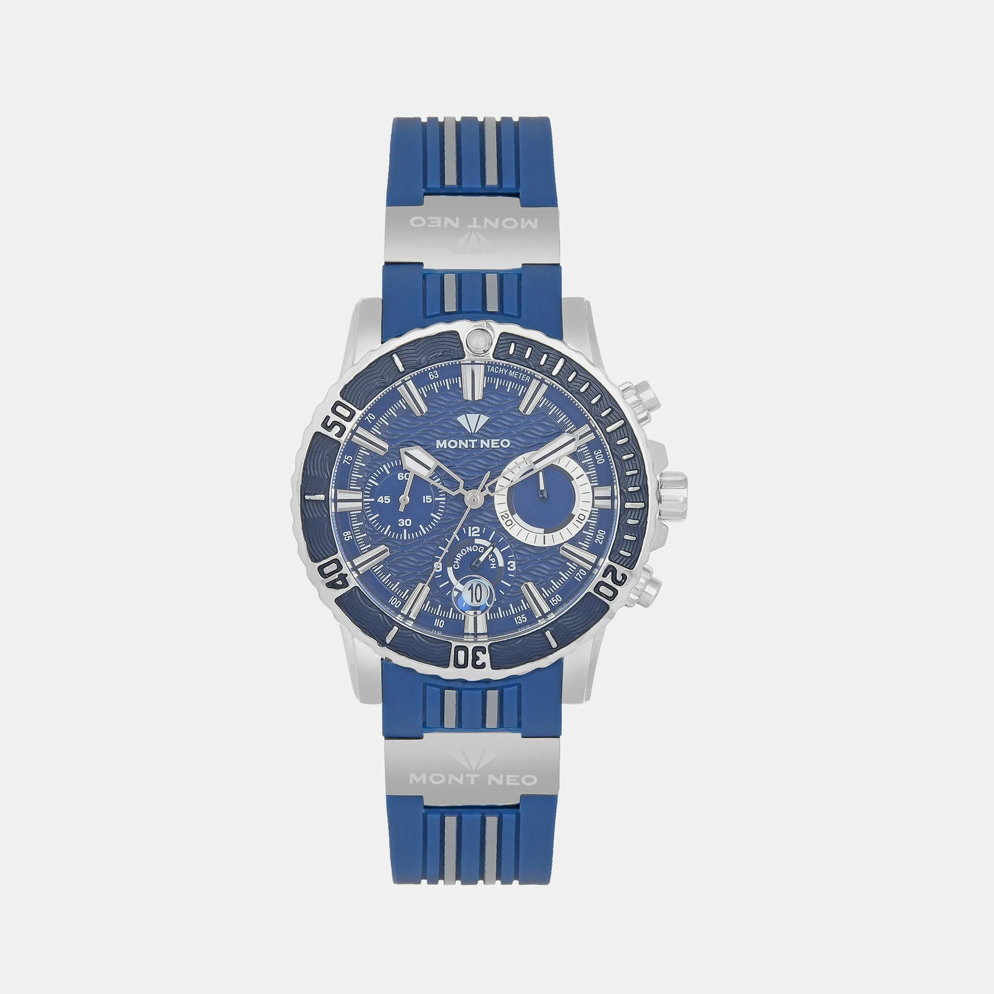 Men Blue Chronograph Pu Watch 3504C-P1505