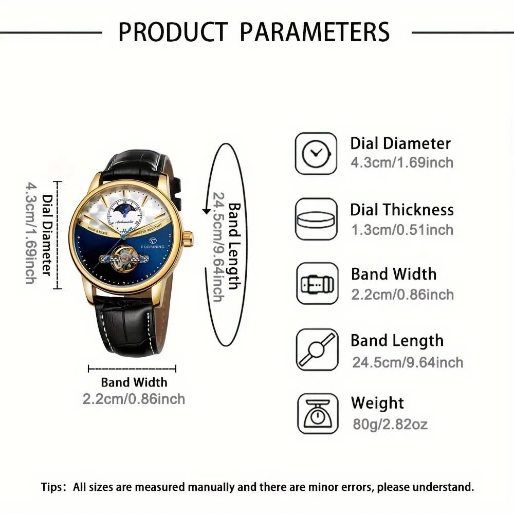 Men's Automatic Tourbillon Mechanical Watch, Waterproof