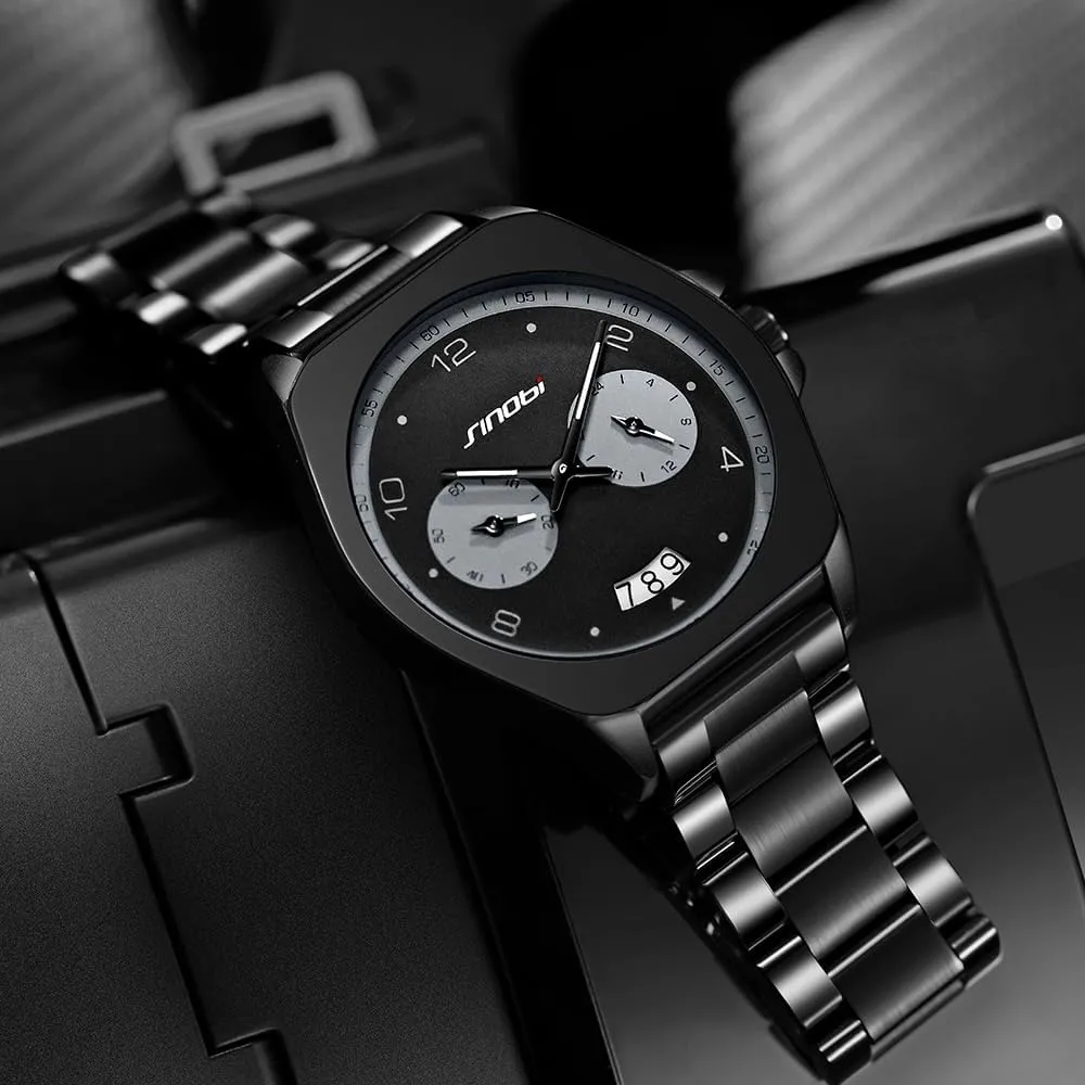 Mens Fashion Business Watch Analog Quartz Waterproof Luminous Casual Watches for Men with Calendar