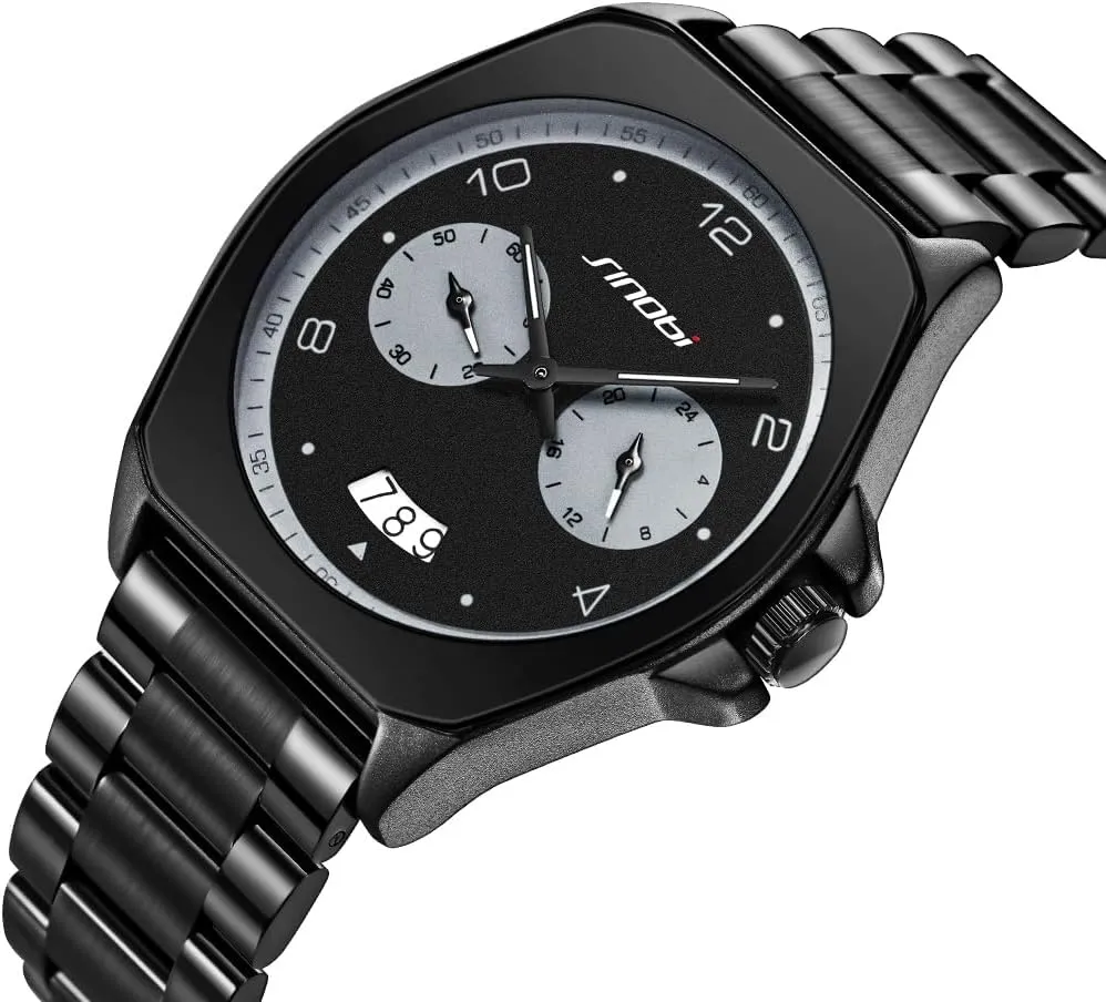 Mens Fashion Business Watch Analog Quartz Waterproof Luminous Casual Watches for Men with Calendar