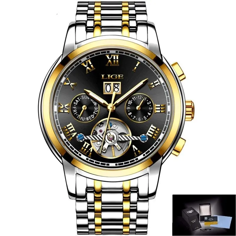 Mens Watches Automatic Mechanical Watch Tourbillon