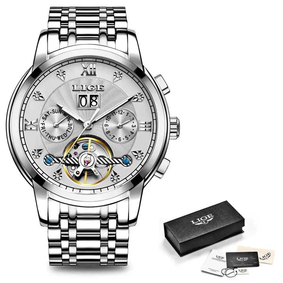 Mens Watches Automatic Mechanical Watch Tourbillon