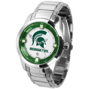 Michigan State Spartans Men's Titan Stainless Steel Band Watch