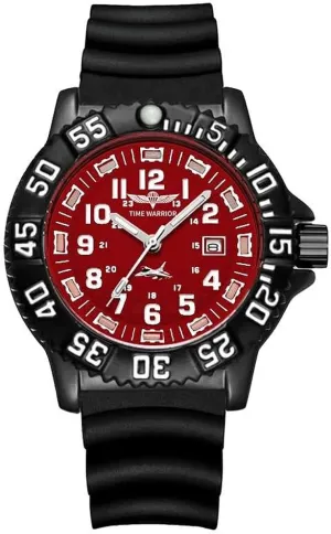 Military Watch Special Forces Luminous, Stainless Steel Tactical Night Watches for Men, Men's Watches. (Rubber Band Red Dial)