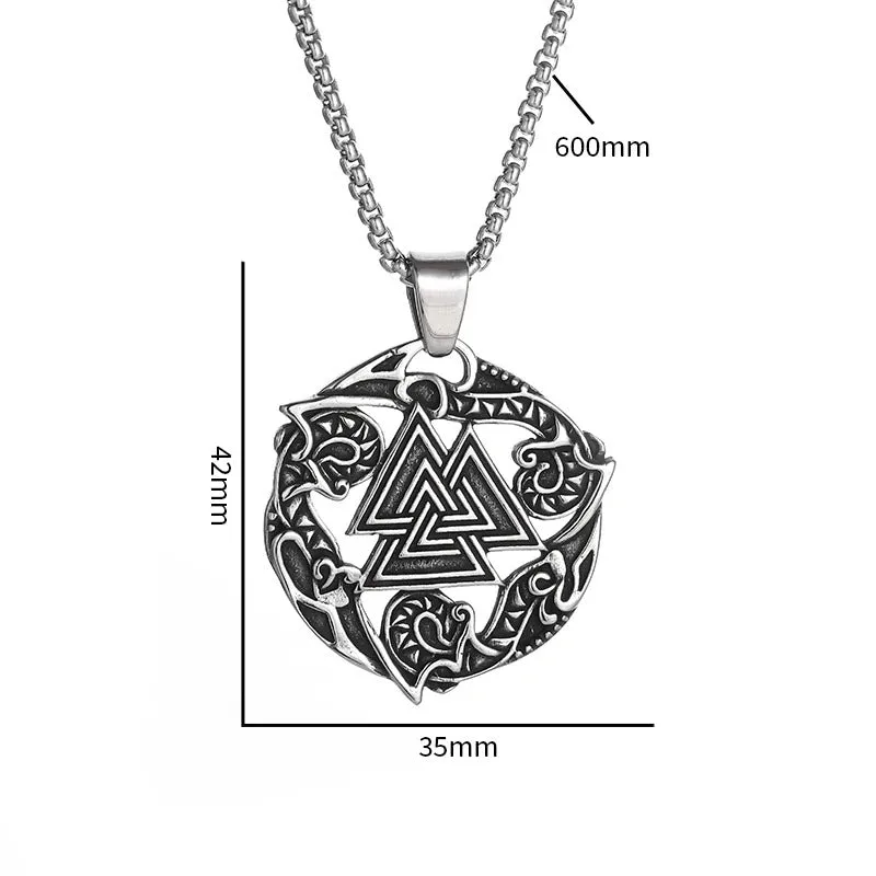 Odin's Embrace: The Sacred Valknut Amulet Necklace