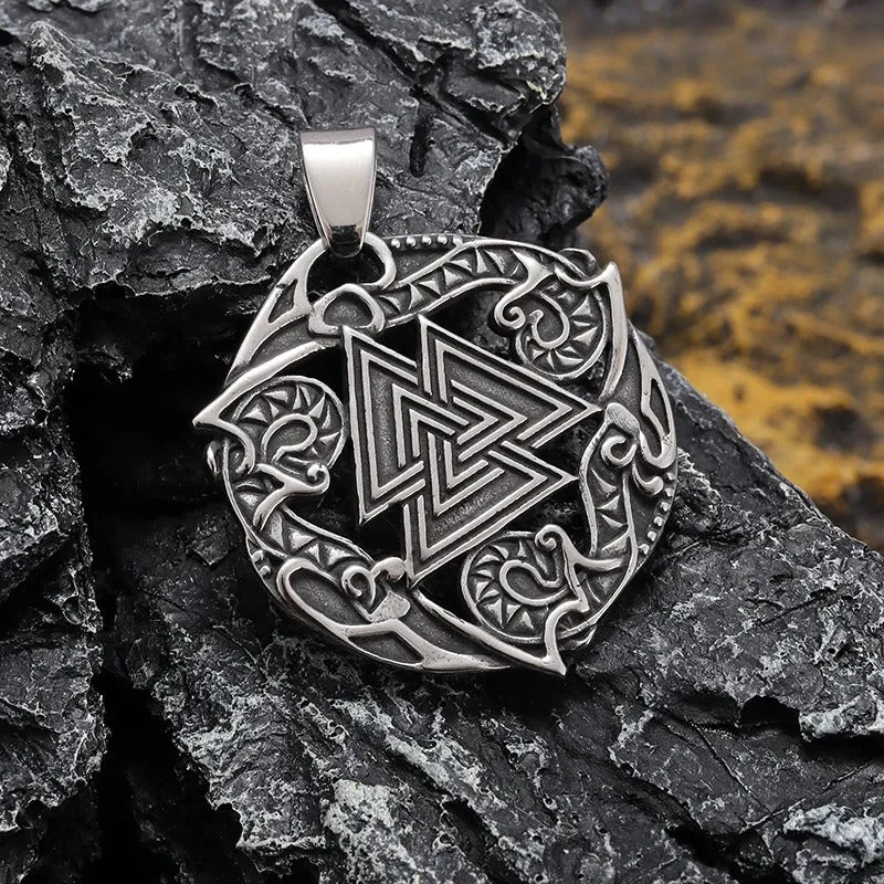 Odin's Embrace: The Sacred Valknut Amulet Necklace