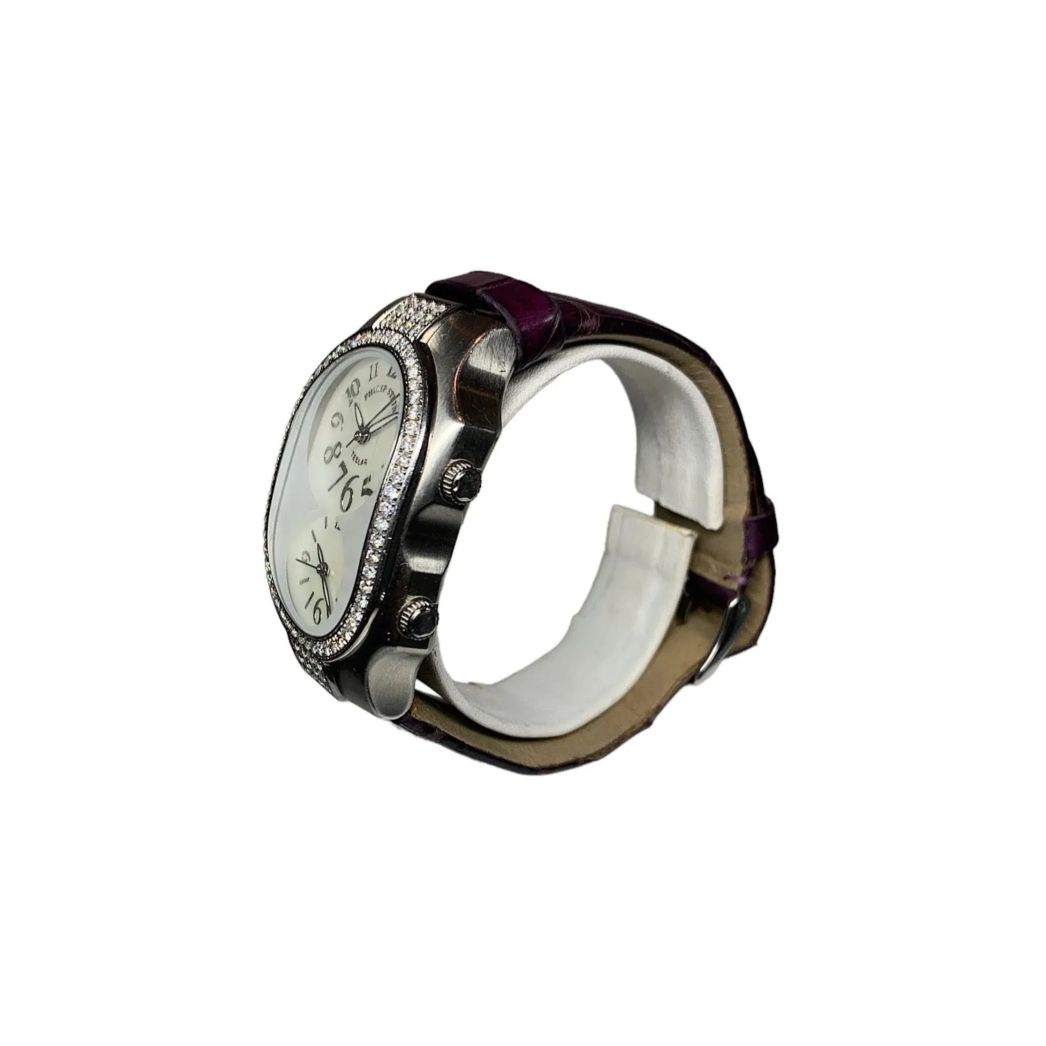 Philip Stein Teslar Dual Time Natural Frequency Women's Watch w Diamonds
