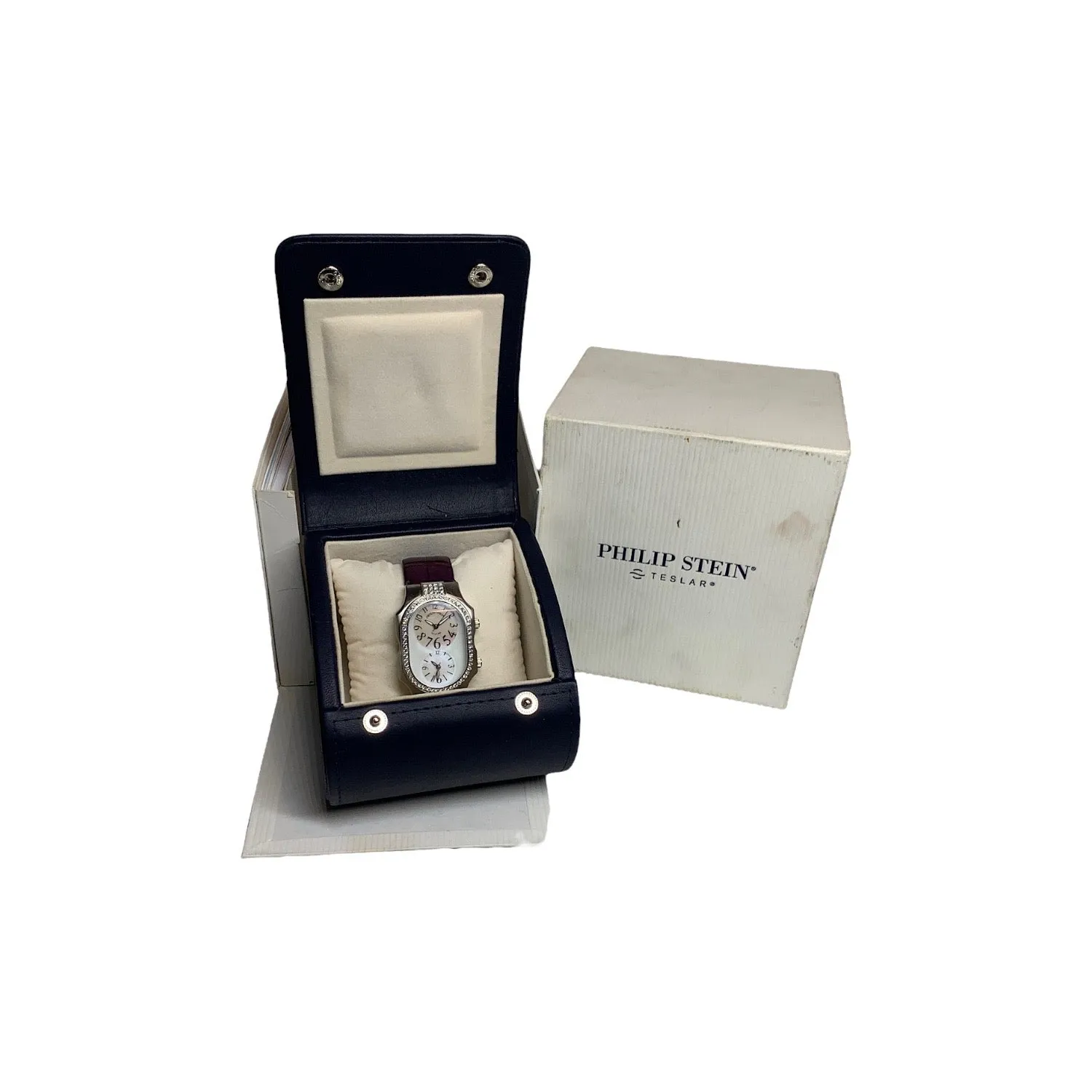 Philip Stein Teslar Dual Time Natural Frequency Women's Watch w Diamonds