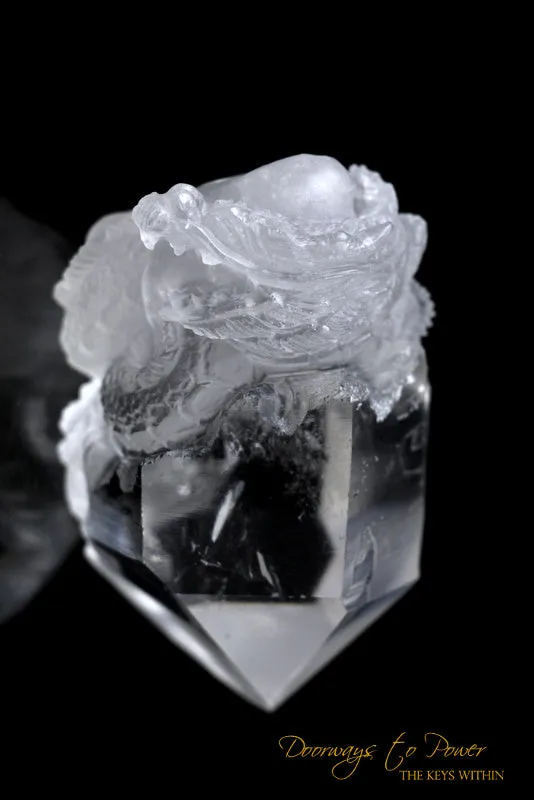 Powerful Lemurian Quartz Crystal Dragon Crystal Carving  'Guardian'
