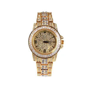 Princess Cut Custom Iced Out Bling Hip Hop Watch