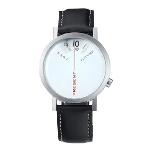 Projects Past Present Future Unisex Black Leather Band Sky Blue Ana-Digi Dial Watch - PJT-7214L-40