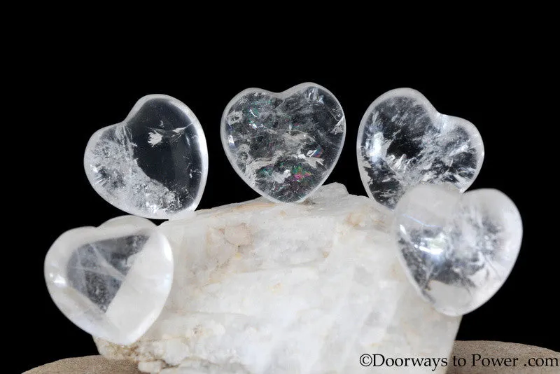 Pure Clear Quartz Crystal Hearts Blessed & Energized