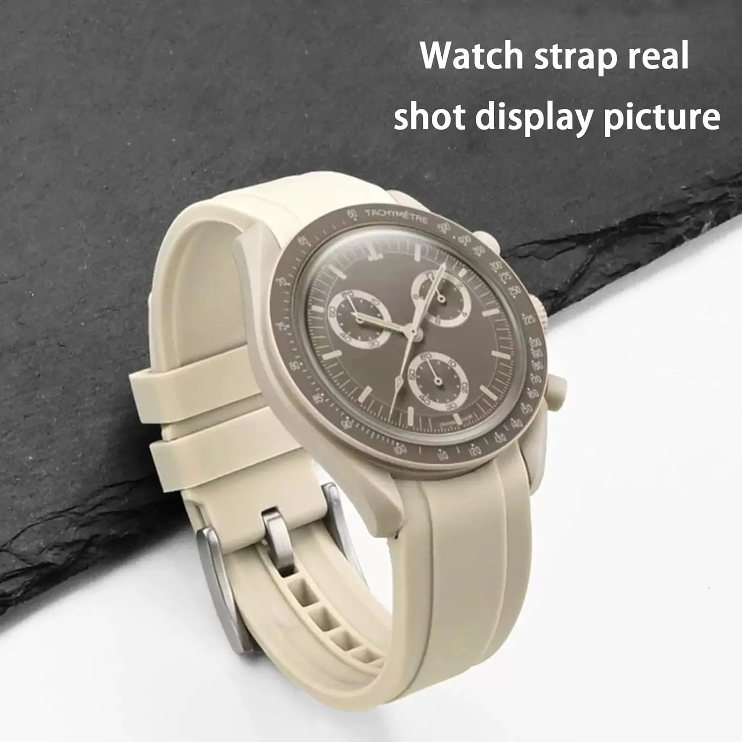 Quick Release Silicone Bands Compatible with Omega X Swatch Moonswatch Watch 20mm Curved No Gap Premium Silicone Rubber Strap Watch Replacement Band Men Women