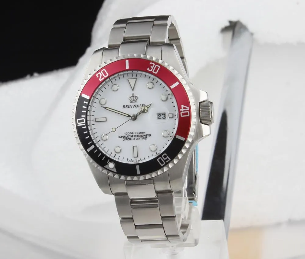 Reginald Men Watch Rotatable Bezel Waterproof Sapphire Stainless Steel Date Quartz Black Watches