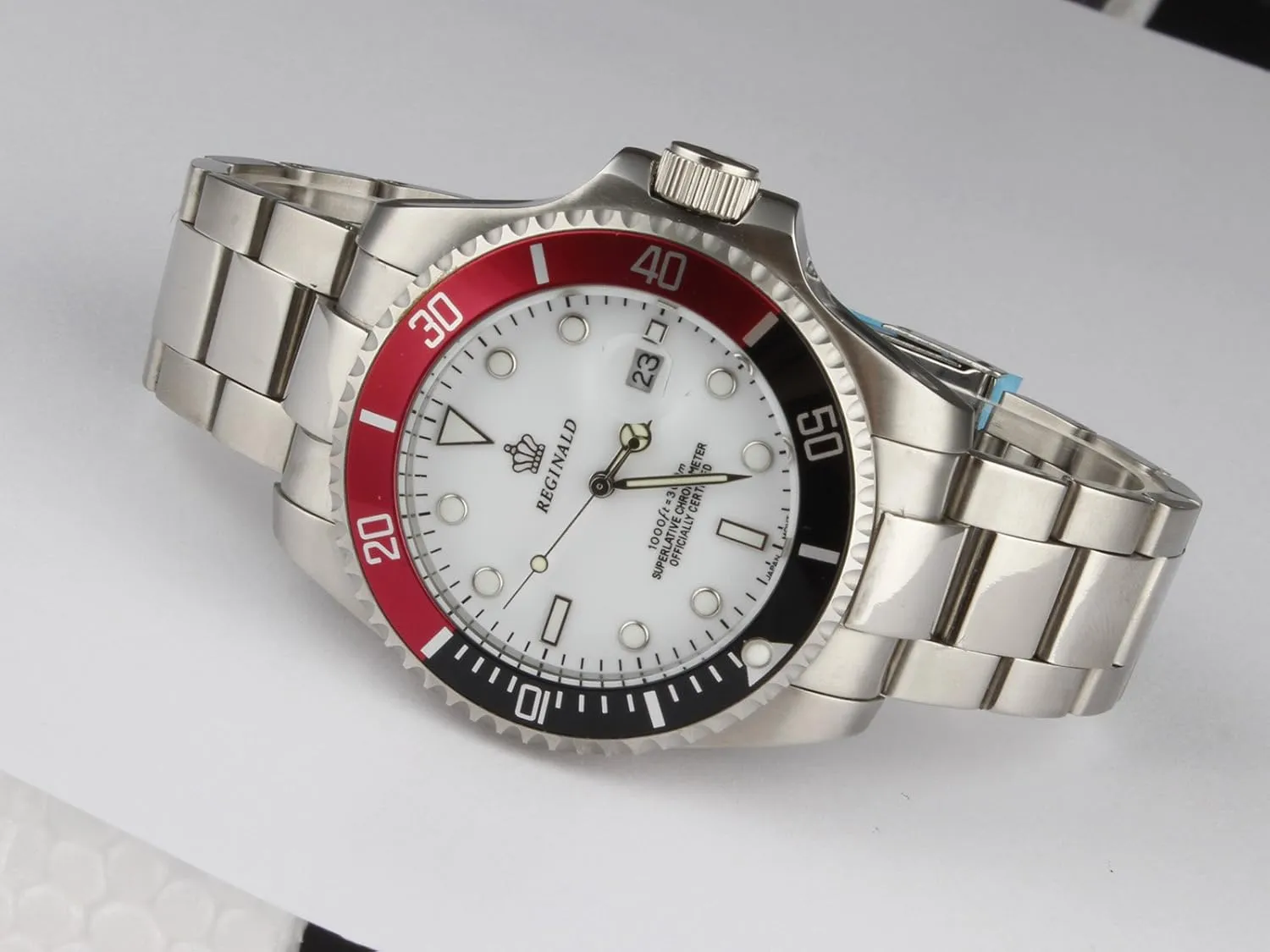 Reginald Men Watch Rotatable Bezel Waterproof Sapphire Stainless Steel Date Quartz Black Watches