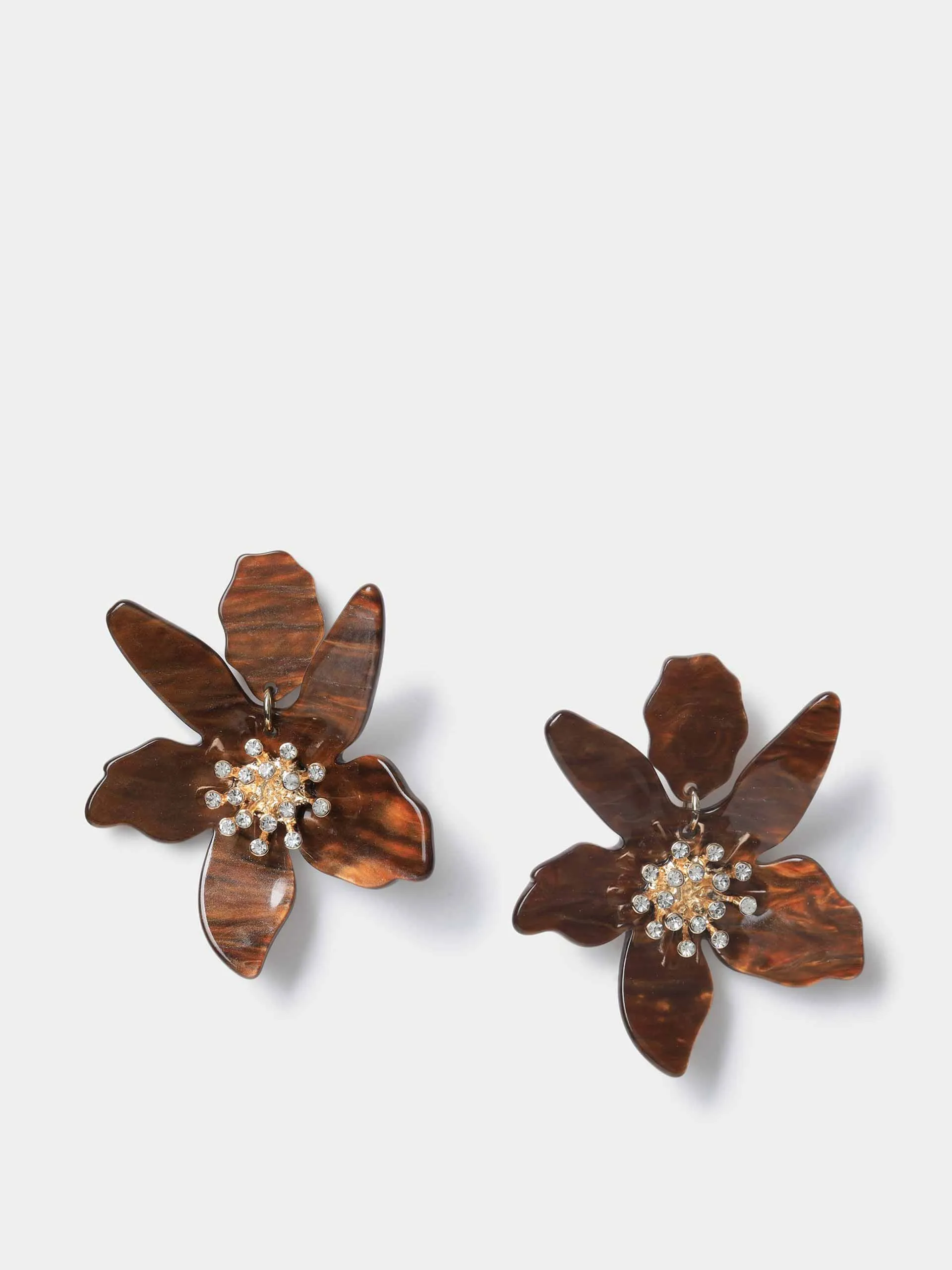 Resin flower oversized stud earring