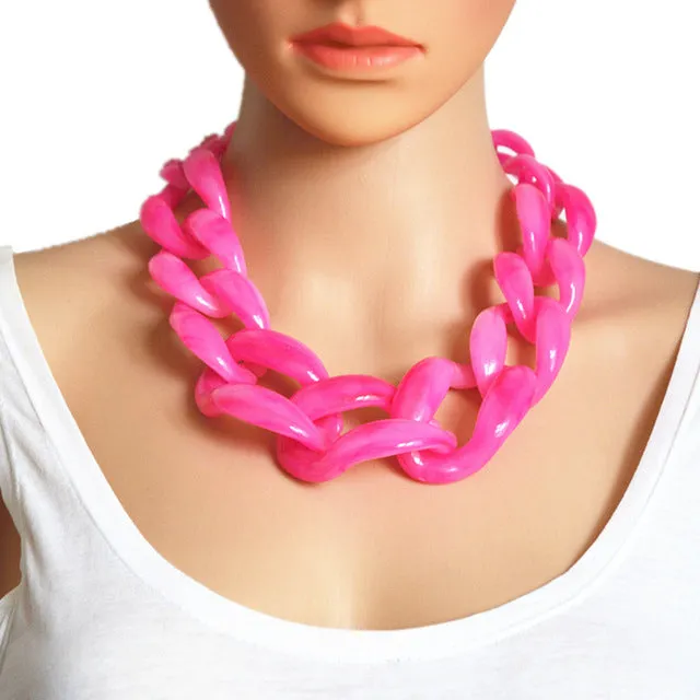 Resin Jewelry Statement Necklace Fashion Punk Big Acrylic Chain DIY Weaving Chain Necklaces & Pendants Women Jewelry Accessories