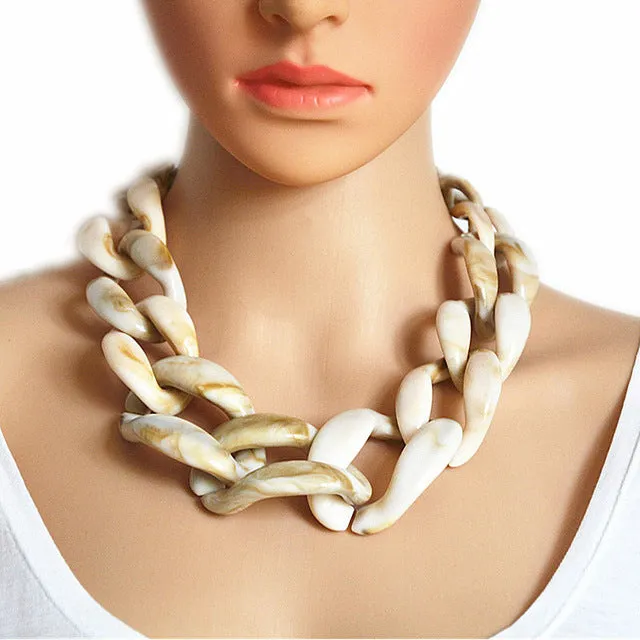 Resin Jewelry Statement Necklace Fashion Punk Big Acrylic Chain DIY Weaving Chain Necklaces & Pendants Women Jewelry Accessories