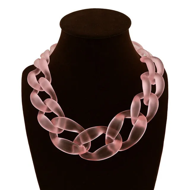 Resin Jewelry Statement Necklace Fashion Punk Big Acrylic Chain DIY Weaving Chain Necklaces & Pendants Women Jewelry Accessories