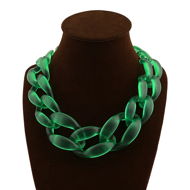 Resin Jewelry Statement Necklace Fashion Punk Big Acrylic Chain DIY Weaving Chain Necklaces & Pendants Women Jewelry Accessories