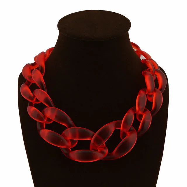 Resin Jewelry Statement Necklace Fashion Punk Big Acrylic Chain DIY Weaving Chain Necklaces & Pendants Women Jewelry Accessories