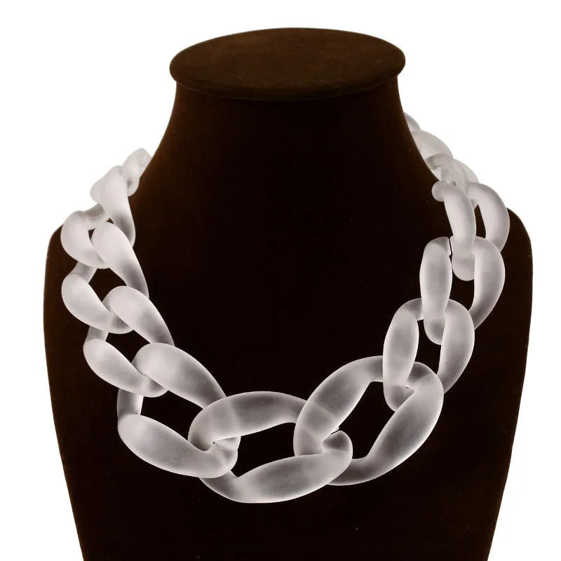 Resin Jewelry Statement Necklace Fashion Punk Big Acrylic Chain DIY Weaving Chain Necklaces & Pendants Women Jewelry Accessories
