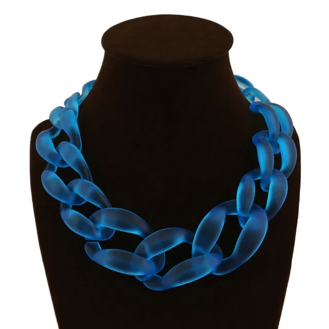 Resin Jewelry Statement Necklace Fashion Punk Big Acrylic Chain DIY Weaving Chain Necklaces & Pendants Women Jewelry Accessories