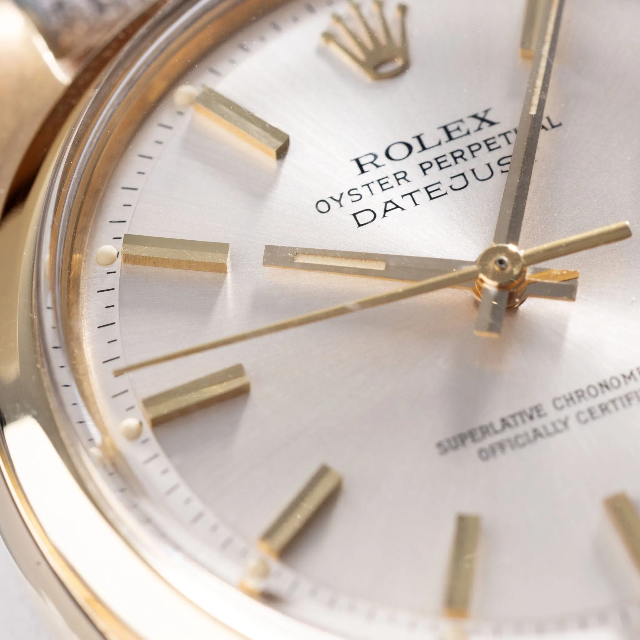 Rolex Datejust 18kt Yellow Gold Silver Dial Ref 1600