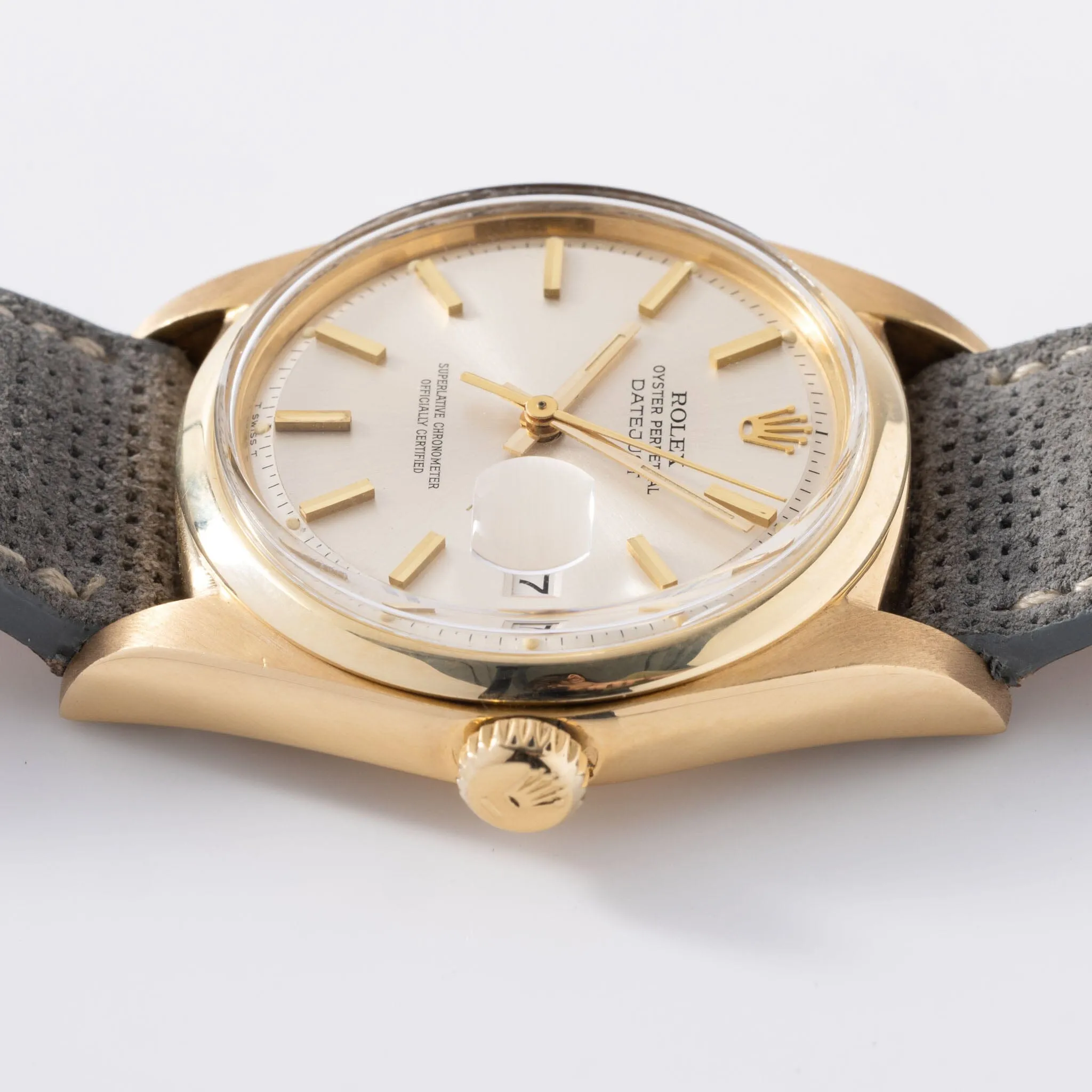 Rolex Datejust 18kt Yellow Gold Silver Dial Ref 1600