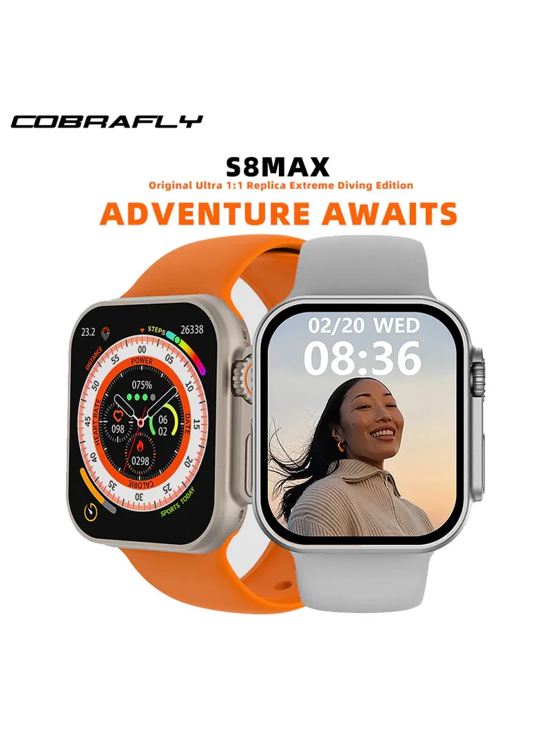 S8 Ultra Max Series 8 Smart Watch Ultra Ai Voice Watch 2.0 Inch Bluetooth Call Wireless Charging Watch-Orange-BR14032