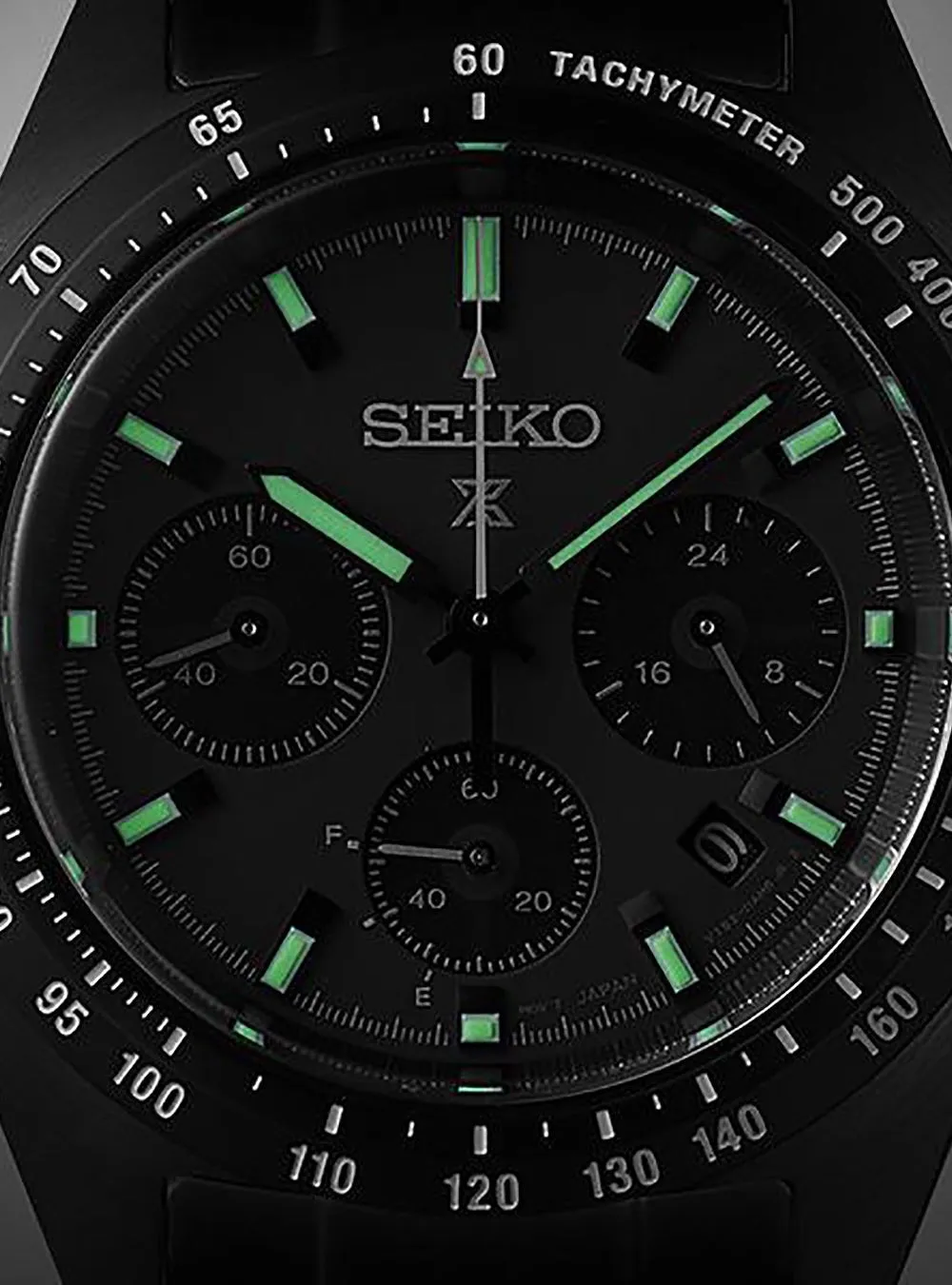 SEIKO PROSPEX SPEEDTIMER SOLAR CHRONOGRAPH THE BLACK SERIES SBDL103 MADE IN JAPAN JDM