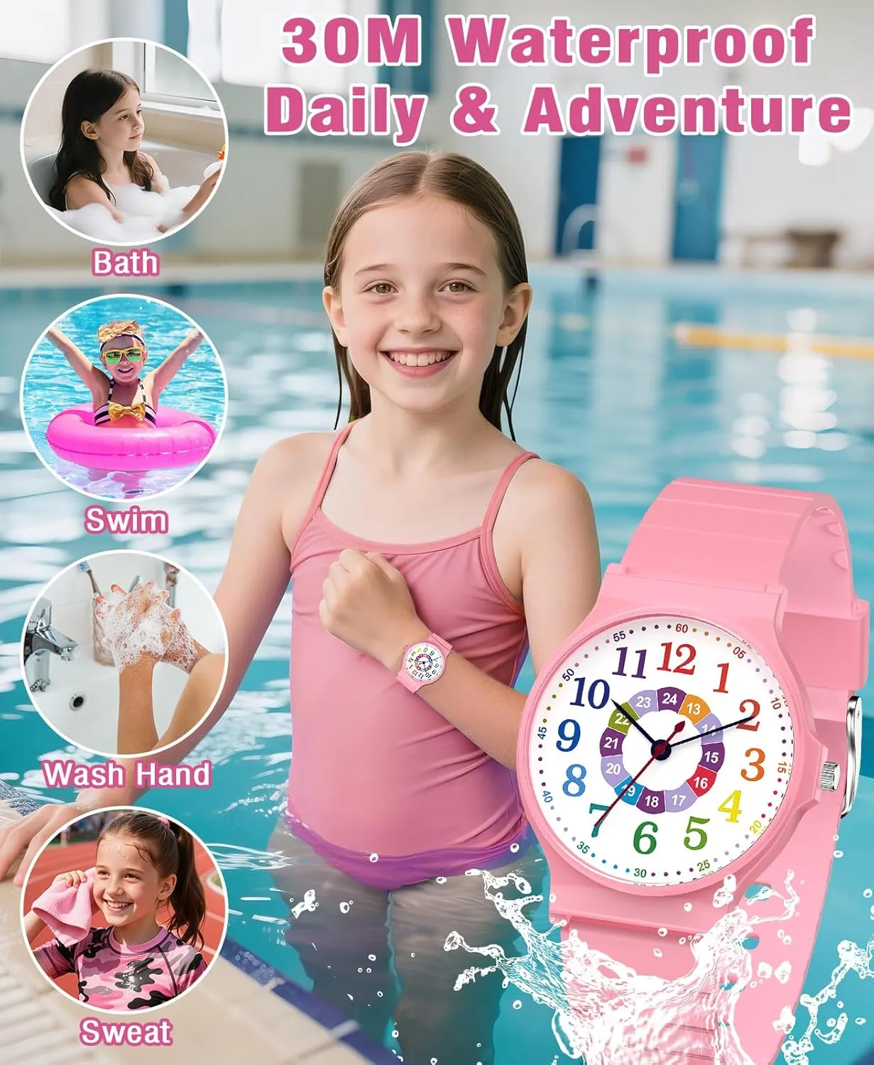 SOCICO Kids Analog Watch for Boys Girls Camouflage Sport Watches, 30M Waterproof, Rubber Band, Easy to Read for Child Teens Ages 5-15 Perfect for Gifts