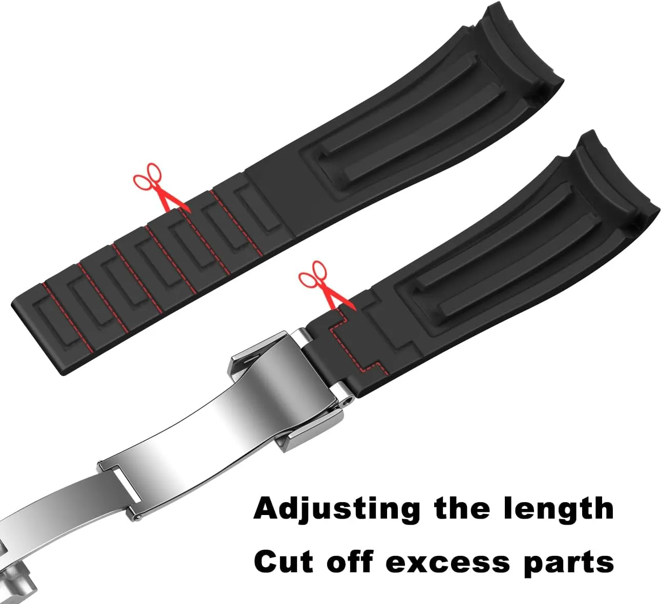 Soft 20mm 22mm Silicone Watch Band Black Rubber Watch Bands, Tapered Curved End Watch Strap for Moonswatch, No Gap Watch Replacement for Men Women with Classic Diving Buckle Multiple Colors