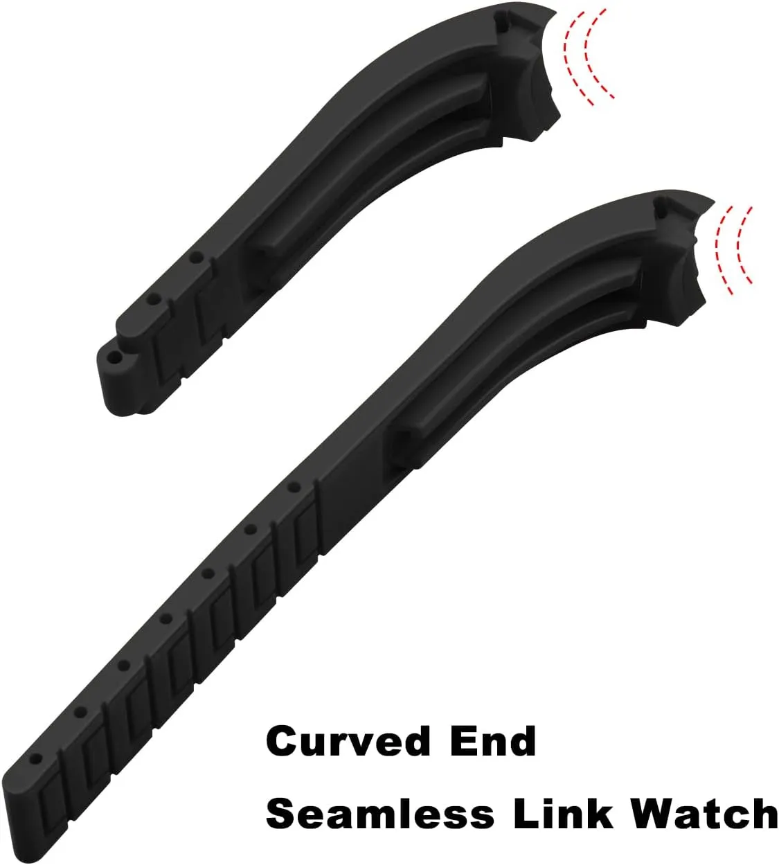Soft 20mm 22mm Silicone Watch Band Black Rubber Watch Bands, Tapered Curved End Watch Strap for Moonswatch, No Gap Watch Replacement for Men Women with Classic Diving Buckle Multiple Colors