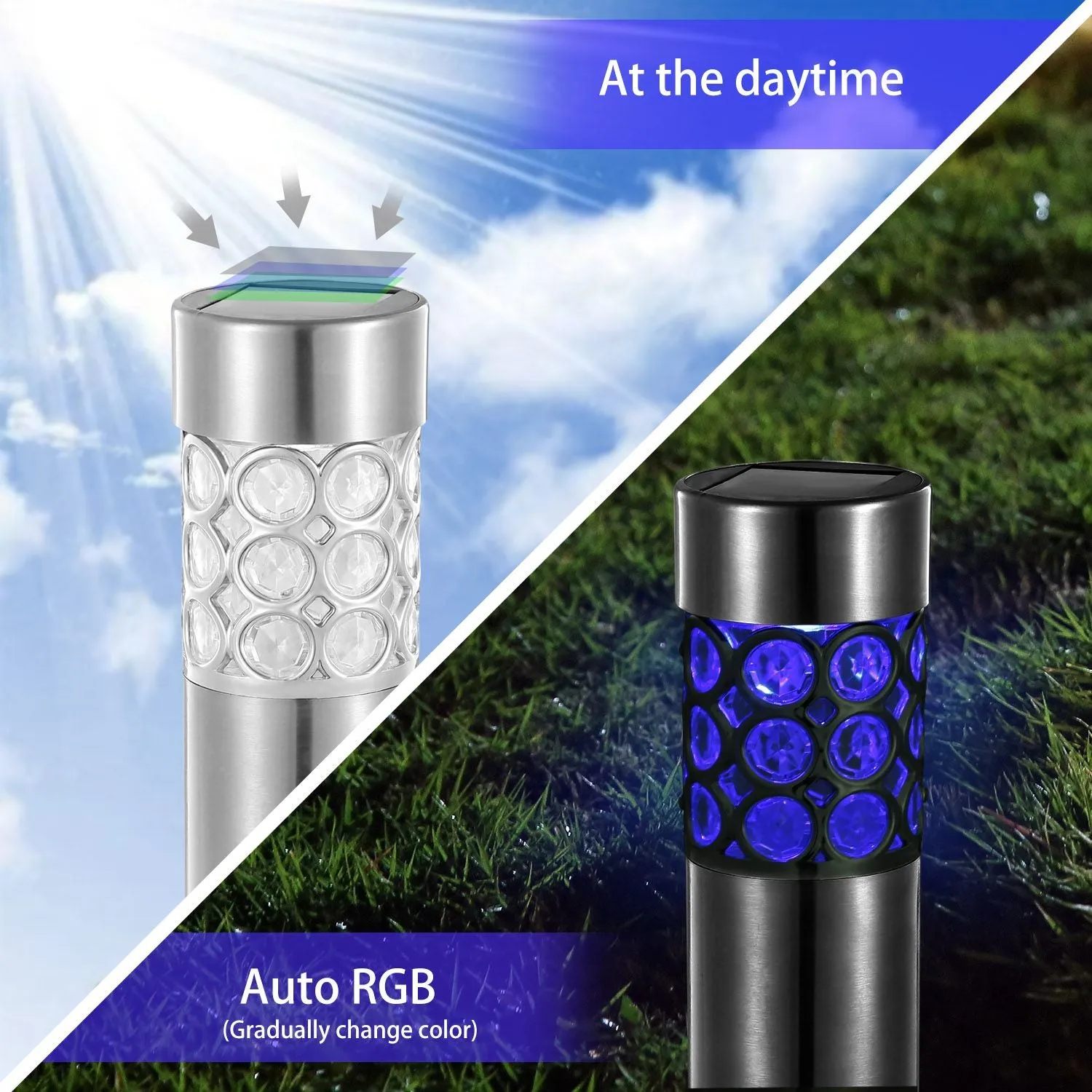 Solarek 6 Pack Outdoor Solar Light IP44 Waterproof RGB Garden Lamp Landscape Lawn Dcor Light
