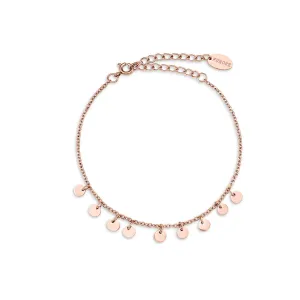 Stainless Steel Bracelet With Small Dangling Charms Rosegold Colour