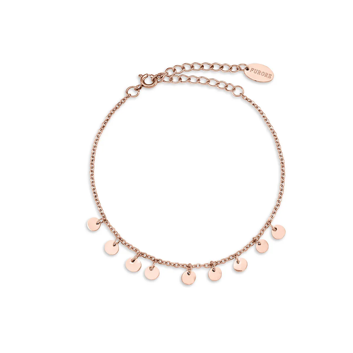 Stainless Steel Bracelet With Small Dangling Charms Rosegold Colour