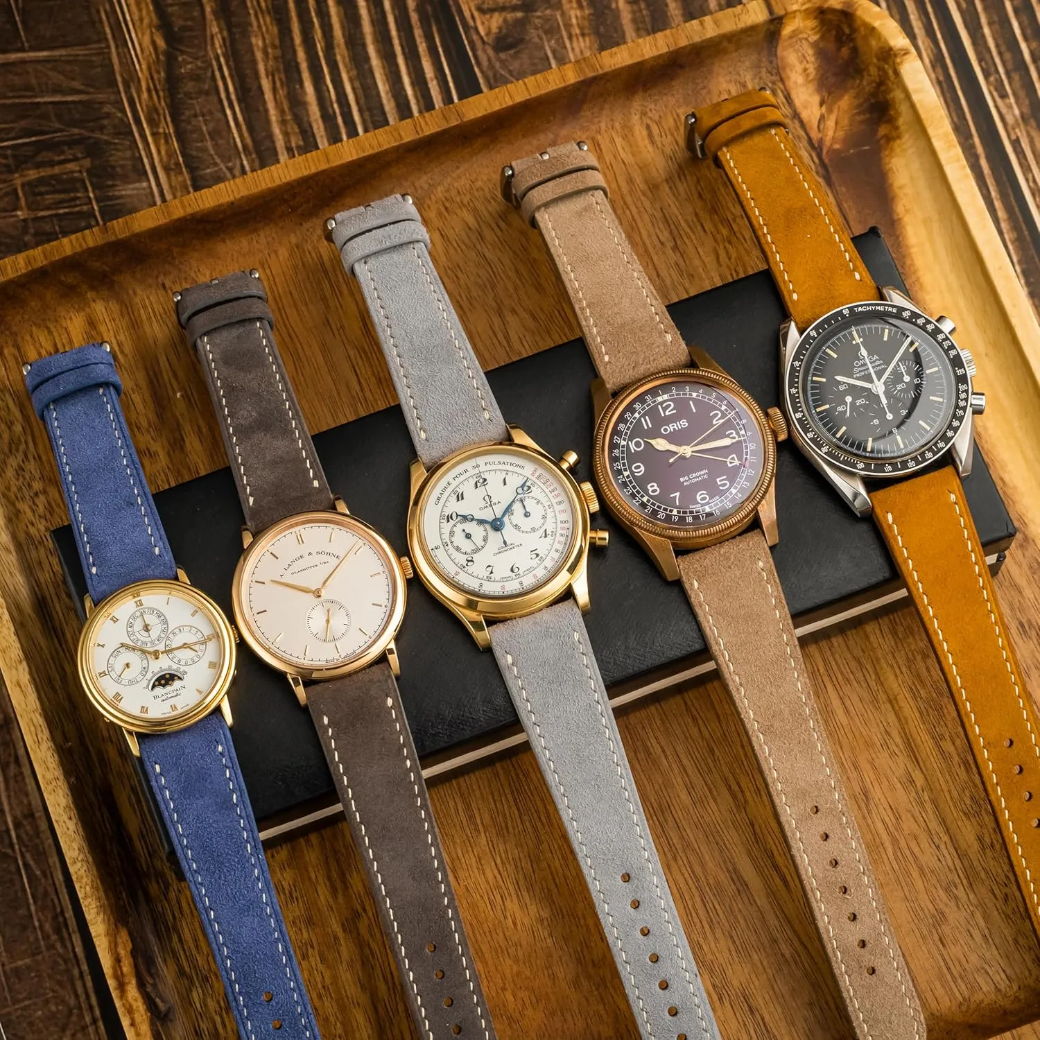 Suede Leather handmade Quick-Release Watch Band - Italian Genuine Mens Watch Strap - 18mm, 19mm, 20mm, 21mm, 22mm Watches Replacement Band