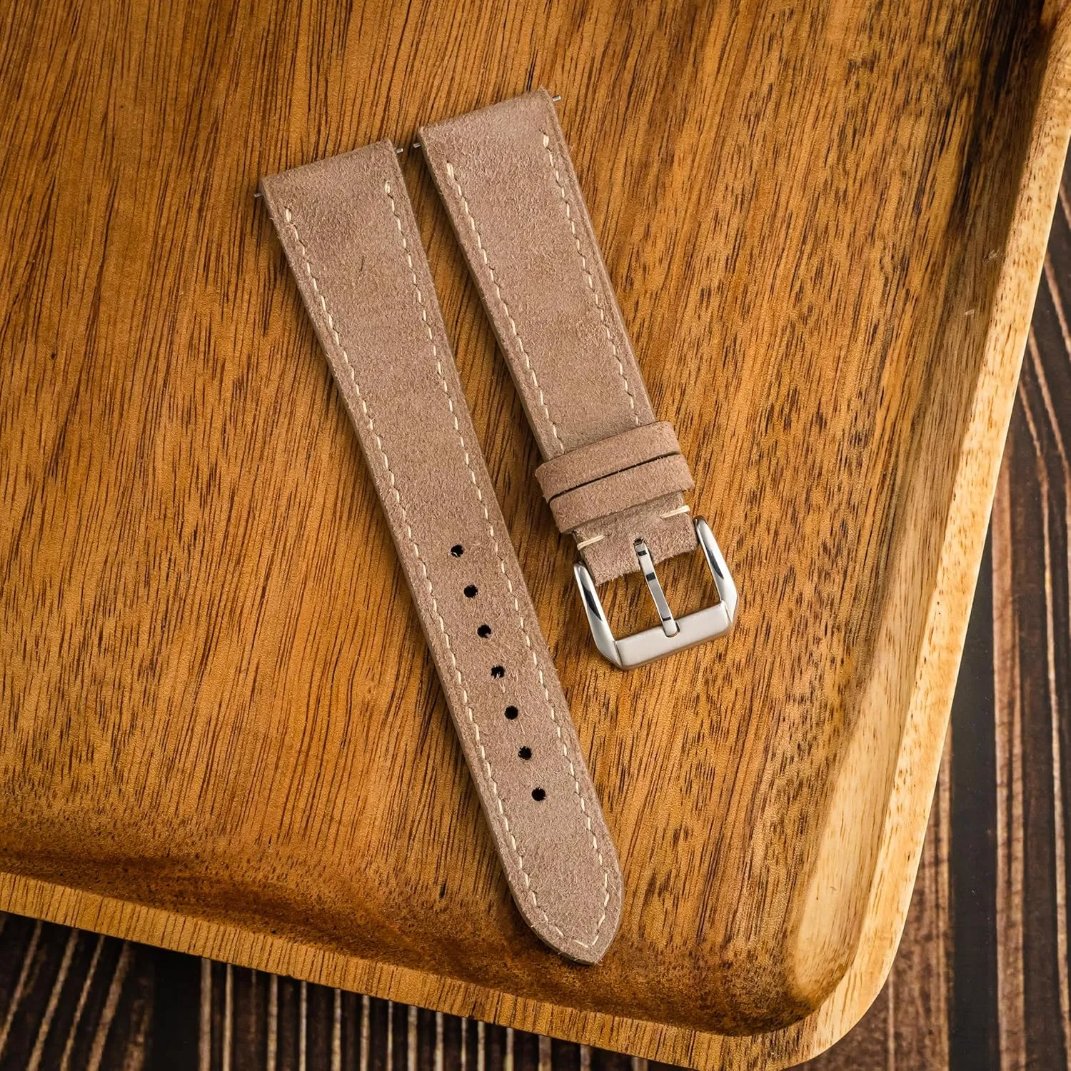 Suede Leather handmade Quick-Release Watch Band - Italian Genuine Mens Watch Strap - 18mm, 19mm, 20mm, 21mm, 22mm Watches Replacement Band