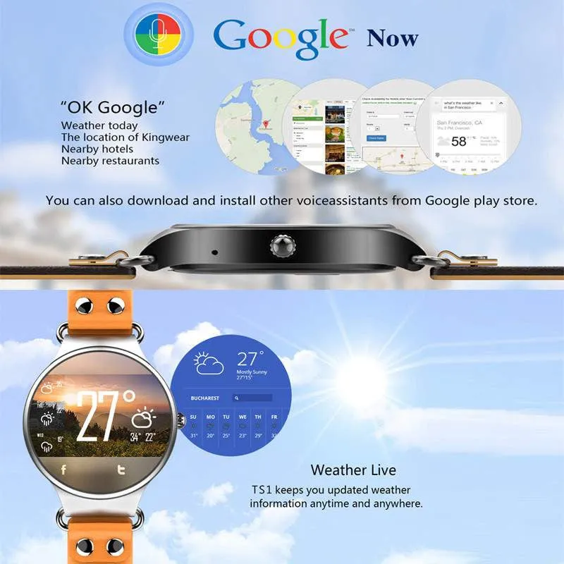 Torntisc Android 5.1 OS MTK6580 CPU Support SIM Card GPS 3G WIFI MP3 Heart Rate Monitor