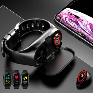 TWS Bluetooth 5.0 Earphone Wireless Headphones for phone Smart Watch with Heart Rate Monitor True Wireless Stereo Sports Earbuds