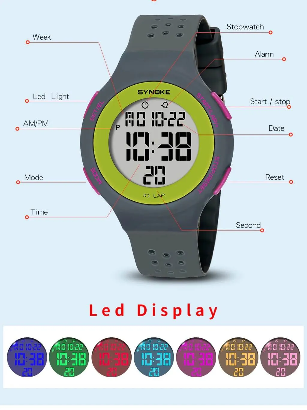Unisex Ultra-Thin Digital Watch / Waterproof Sports Watches - SF0496