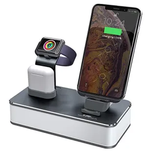 VMEI Wireless Charging Stand,7 in 1 Aluminum Wireless Phone Charging Stations for iPhone/iWatch/Airpods Charging Cradle/Integrated 45w PD Output/Nightlight(Gray)