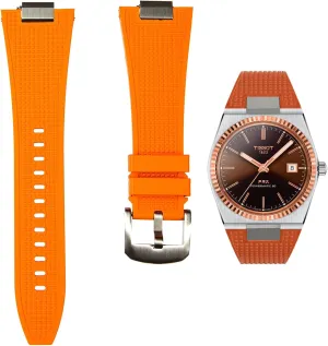 Waffle Tissot PRX FKM Rubber Watch Band for - Compatible with Tissot PRX 80 Automatic 40mm - Quick-Release with Metal Adaptor - 12mm - Watch Bands for Men & Women