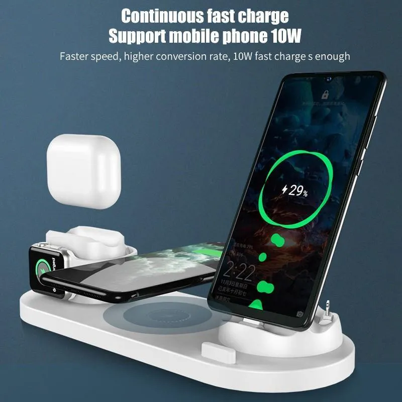Wireless Charger 6 in 1 - 3.0 Adapter Included Fast Charging