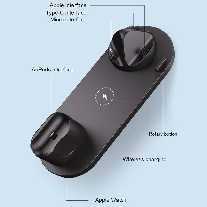 Wireless Charger 6 in 1 - 3.0 Adapter Included Fast Charging